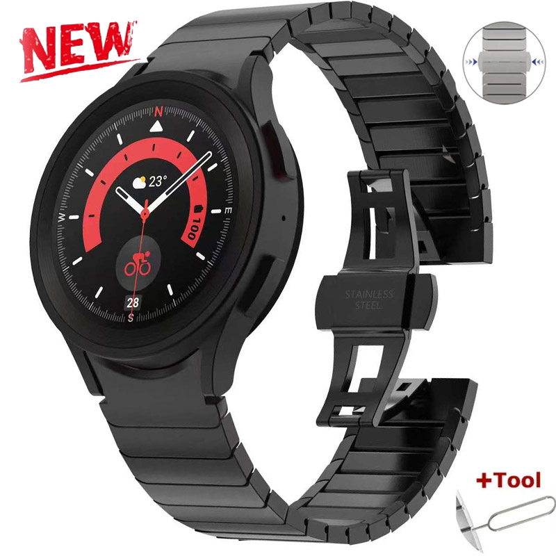 Body Jewelry Titanium - สายนาฬิกาโลหะไทเทเนียมสีหรูหราสำหรับ Samsung Galaxy Watch 6 4Classic
