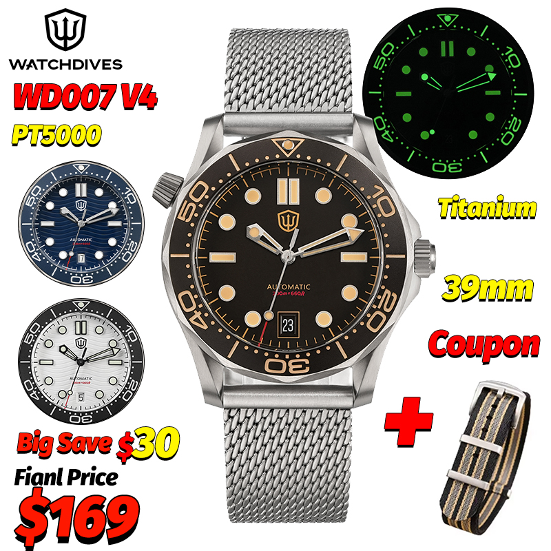 Body Jewelry Titanium - Watchdives Wd007 V4 39Mm NTTD นาฬิกาอัตโนมัติ