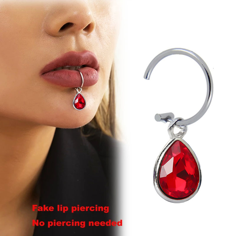Body Jewelry Labret - 1Pc Fake Piercing Lip คลิปบุคลิกภาพ Waterdrop