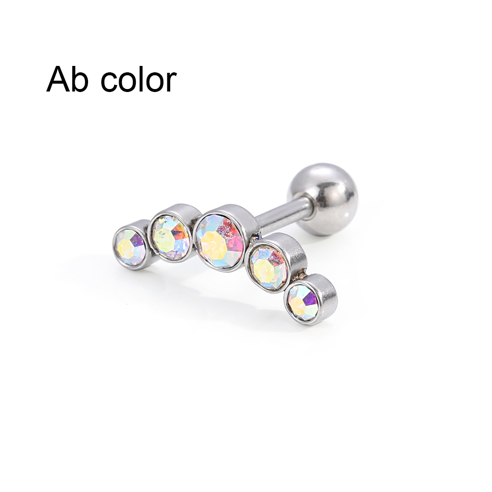 Body Jewelry Cartilage Earrings - ต่างหูแฟชั่นคริสตัลอัญมณีโอปอล 16G 1 ชิ้น สำหรับเจาะกระดูกอ่อนหู เฮลิกซ์