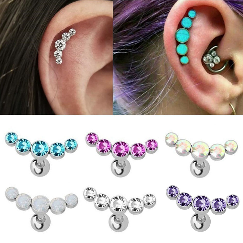 Body Jewelry Cartilage Earrings - ต่างหูแฟชั่นสแตนเลสแท้ 16G แบบแท่ง 1 ชิ้น สำหรับเจาะกระดูกอ่อน