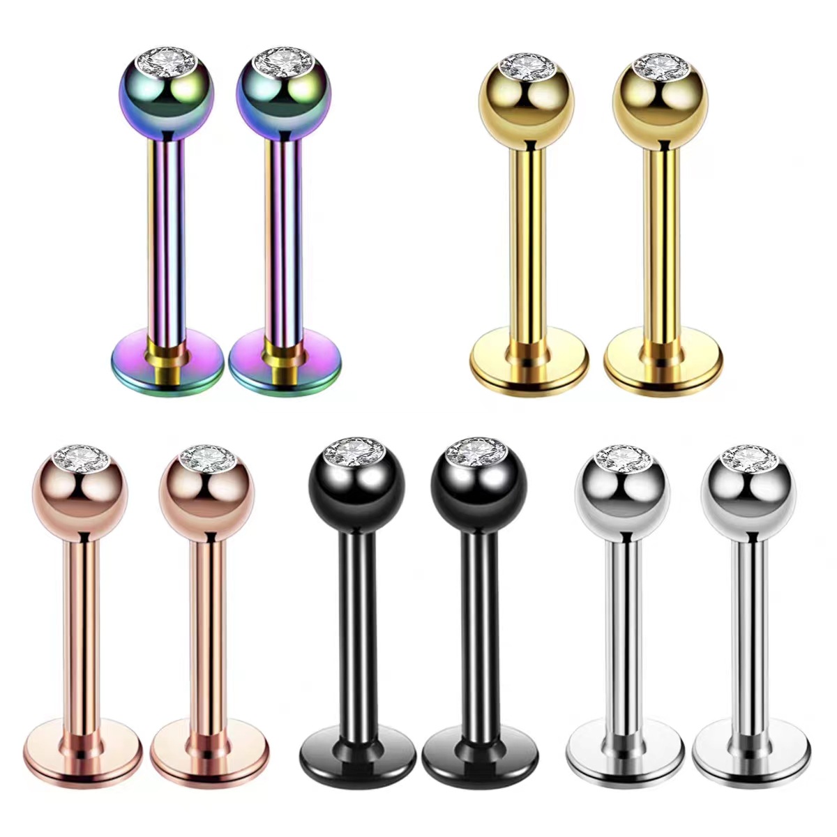 Body Jewelry Labret - จิวเจาะริมฝีปาก/กระดูกอ่อน/หู/ใบหู รุ่น 16G Surgical Steel Ball