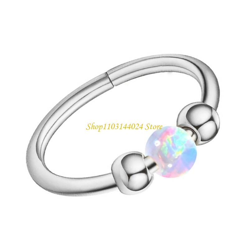 Body Jewelry Cartilage Earrings - N5KE ลูกปัดโอปอลแหวนจมูก Septum Hoop เจาะเครื่องประดับ กระดูกอ่อน