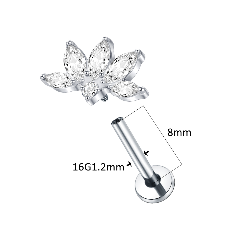 ต่างหูเม็ดเดี่ยวทำจากไทเทเนียม - Body Jewelry Labret บทวิจารณ์และราคา