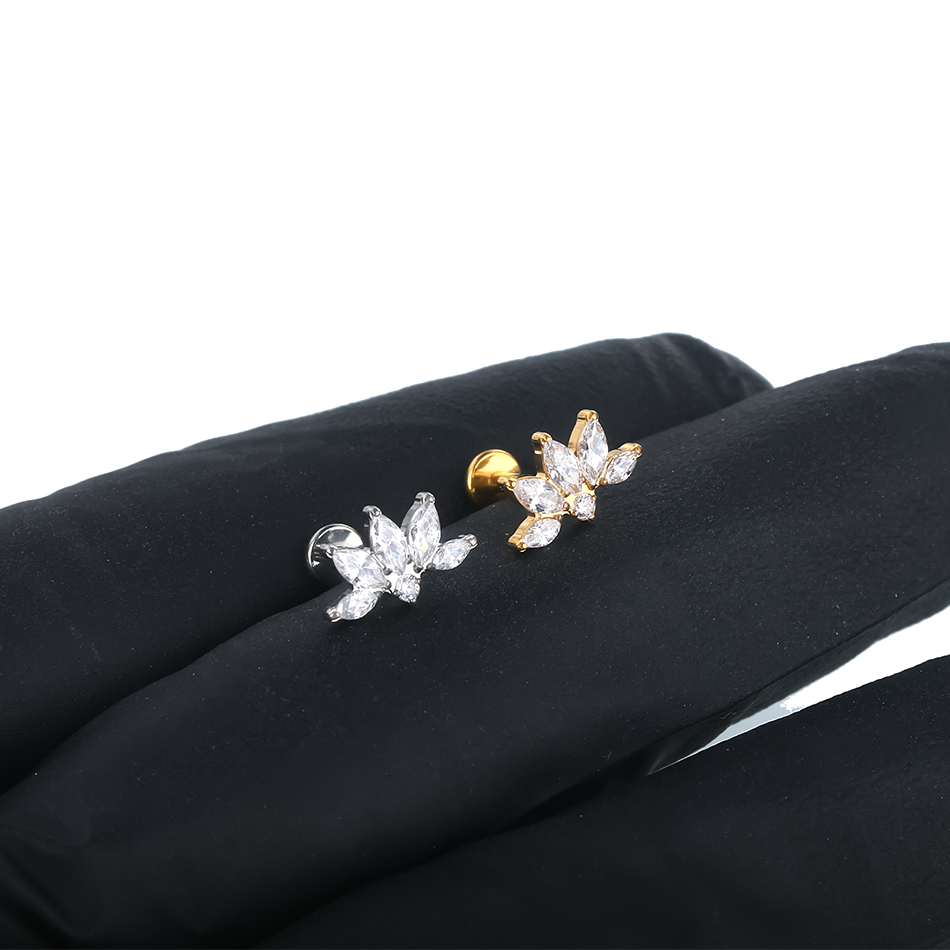ต่างหูเม็ดเดี่ยวทำจากไทเทเนียม - Body Jewelry Labret บทวิจารณ์และราคา