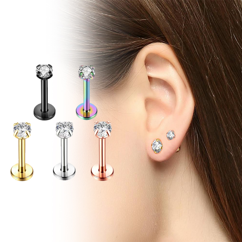 ต่างหูไทเทเนียม 16G แบบเกลียวใ - Body Jewelry Titanium บทวิจารณ์และราคา