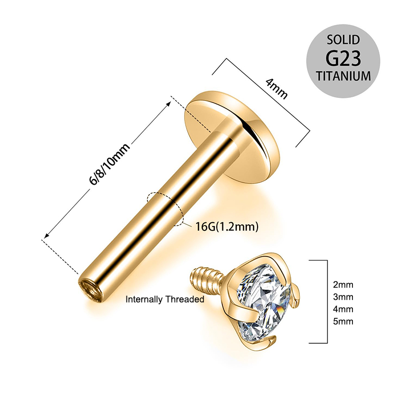 ต่างหูไทเทเนียม 16G แบบเกลียวใ - Body Jewelry Titanium บทวิจารณ์และราคา