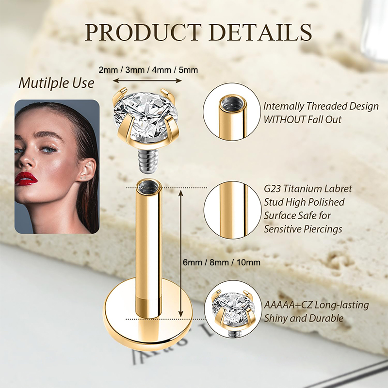 ต่างหูไทเทเนียม 16G แบบเกลียวใ - Body Jewelry Titanium บทวิจารณ์และราคา