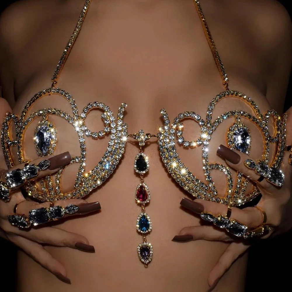 บิกินี่สุดหรูประดับพลอยเทียมชุ - Body Jewelry Bra บทวิจารณ์และราคา