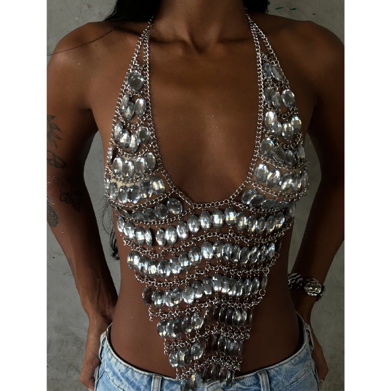 เสื้อครอปแฮนด์เมดประดับคริสตัล - Body Jewelry Bra บทวิจารณ์และราคา