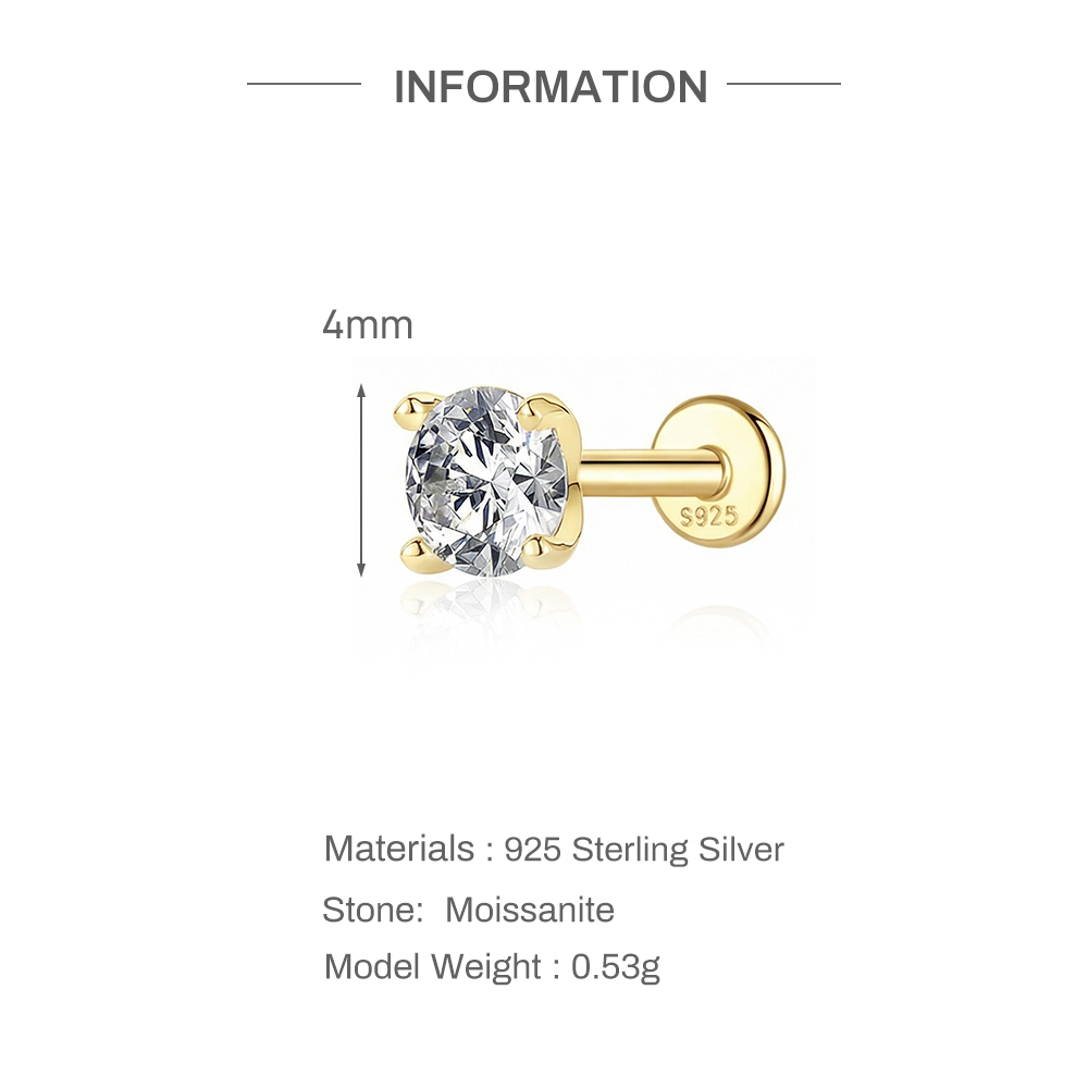 ต่างหูเงินแท้ 925 ประดับเพชรโม - Body Jewelry Labret บทวิจารณ์และราคา