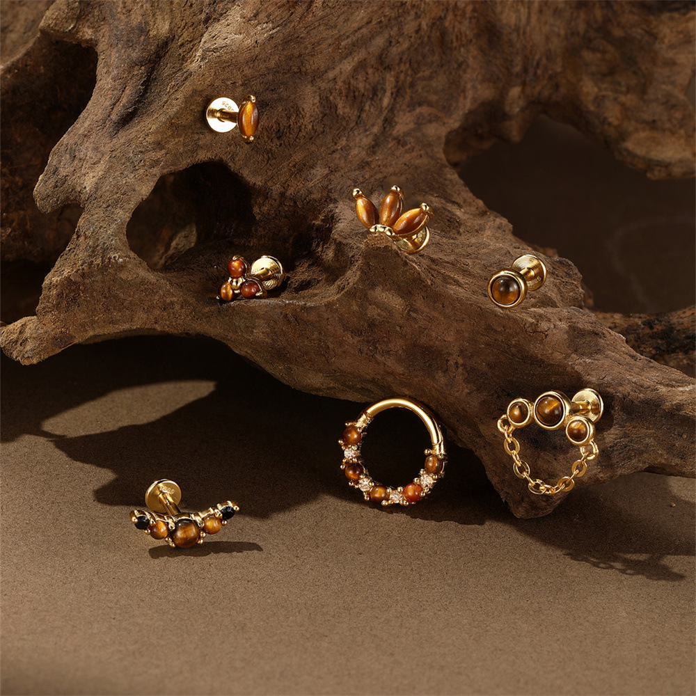 ต่างหูเงินแท้ 925 ประดับด้วยหิ - Body Jewelry Cartilage Earrings บทวิจารณ์และราคา