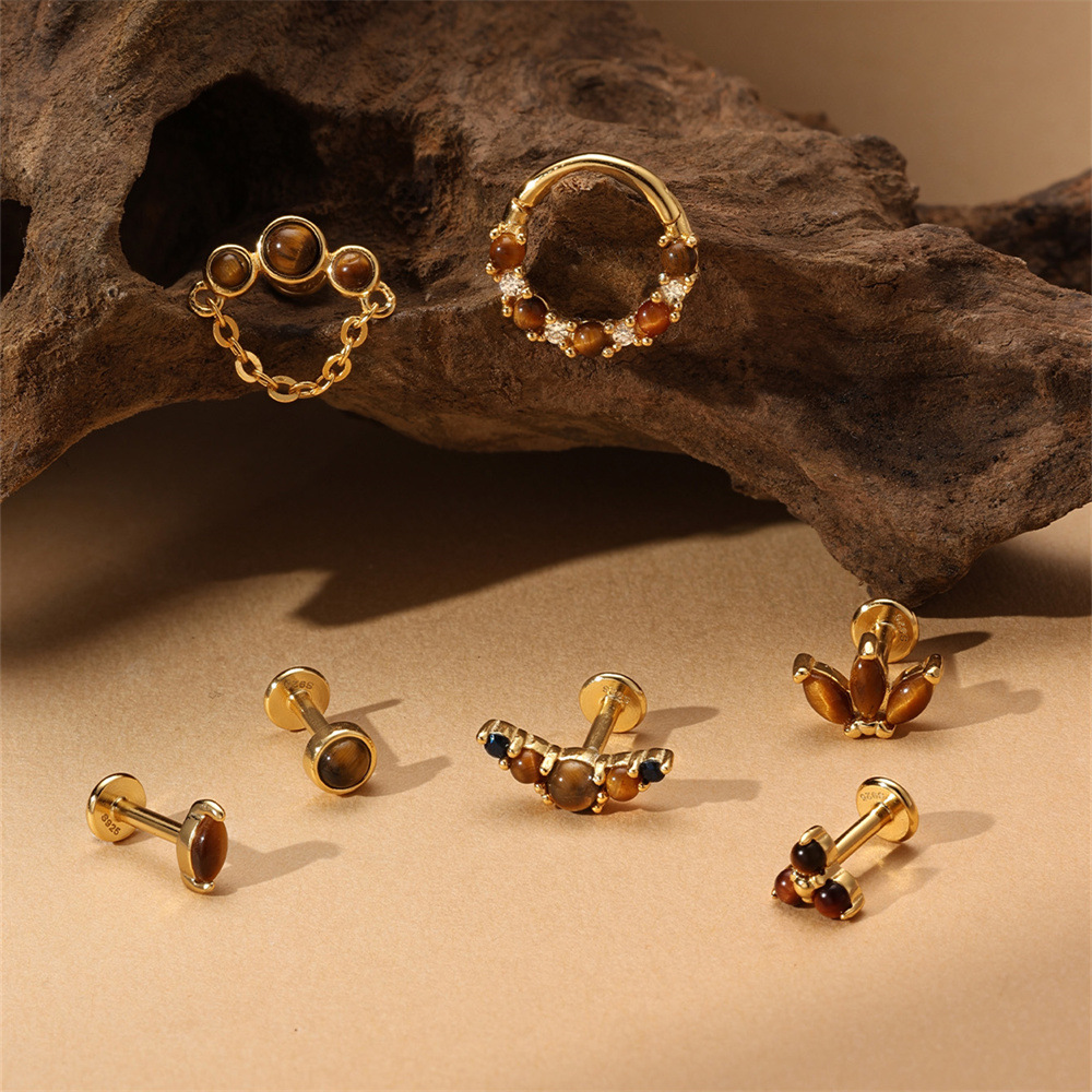 ต่างหูเงินแท้ 925 ประดับด้วยหิ - Body Jewelry Cartilage Earrings บทวิจารณ์และราคา