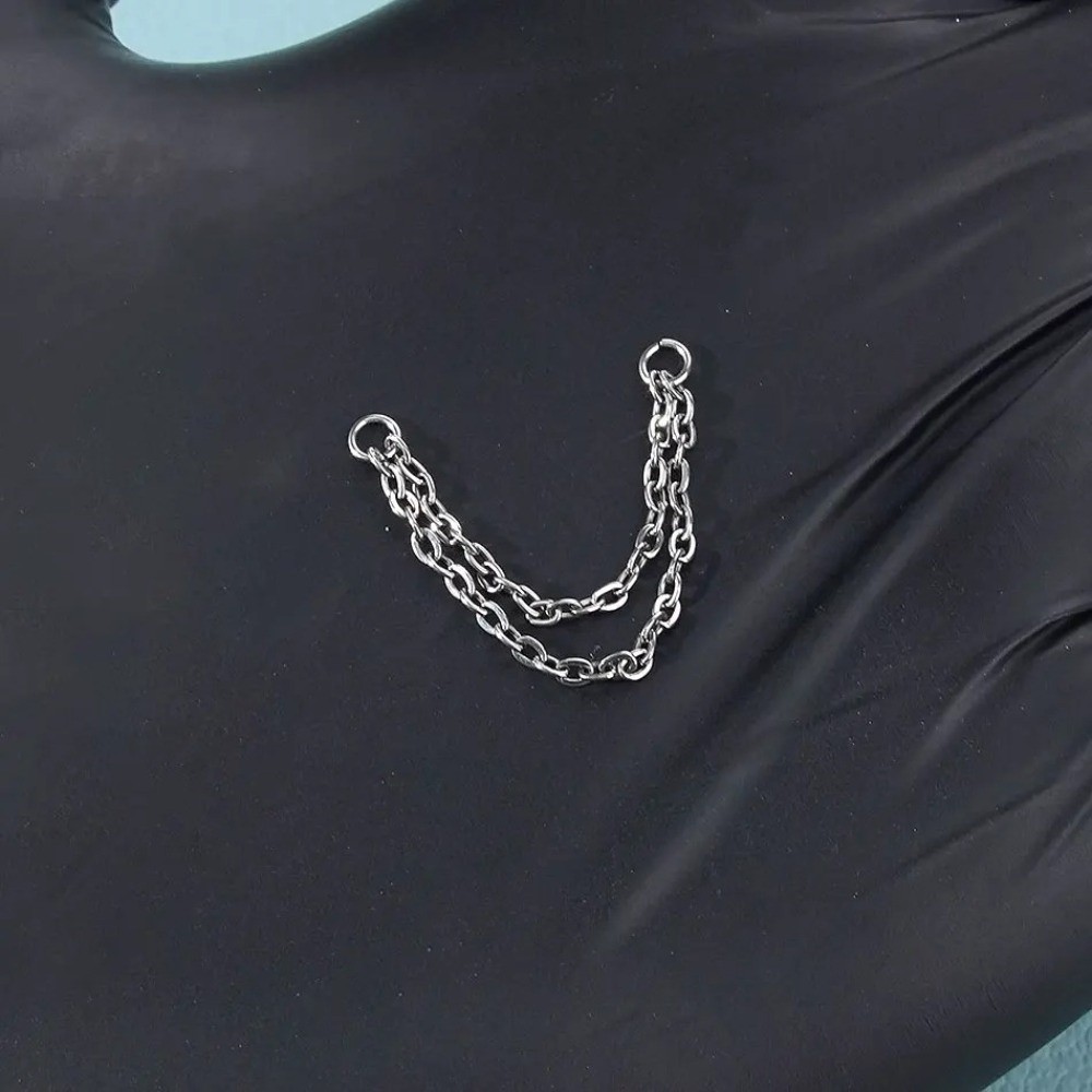 โซ่จมูกไทเทเนียม 3 ชั้น โซ่คู่ - Body Jewelry Titanium บทวิจารณ์และราคา