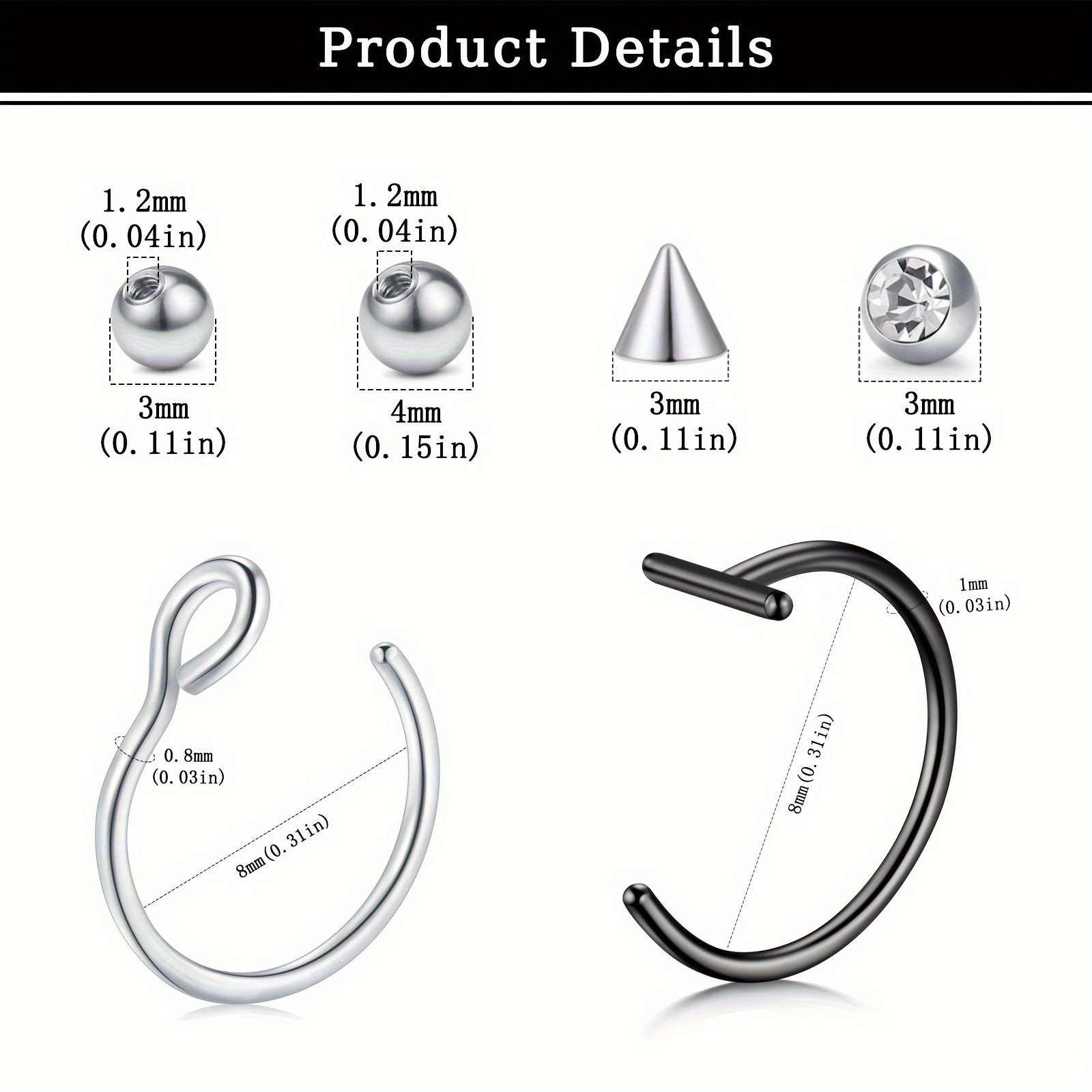 เครื่องประดับเจาะปลอม แหวนเจาะ - Body Jewelry Labret บทวิจารณ์และราคา