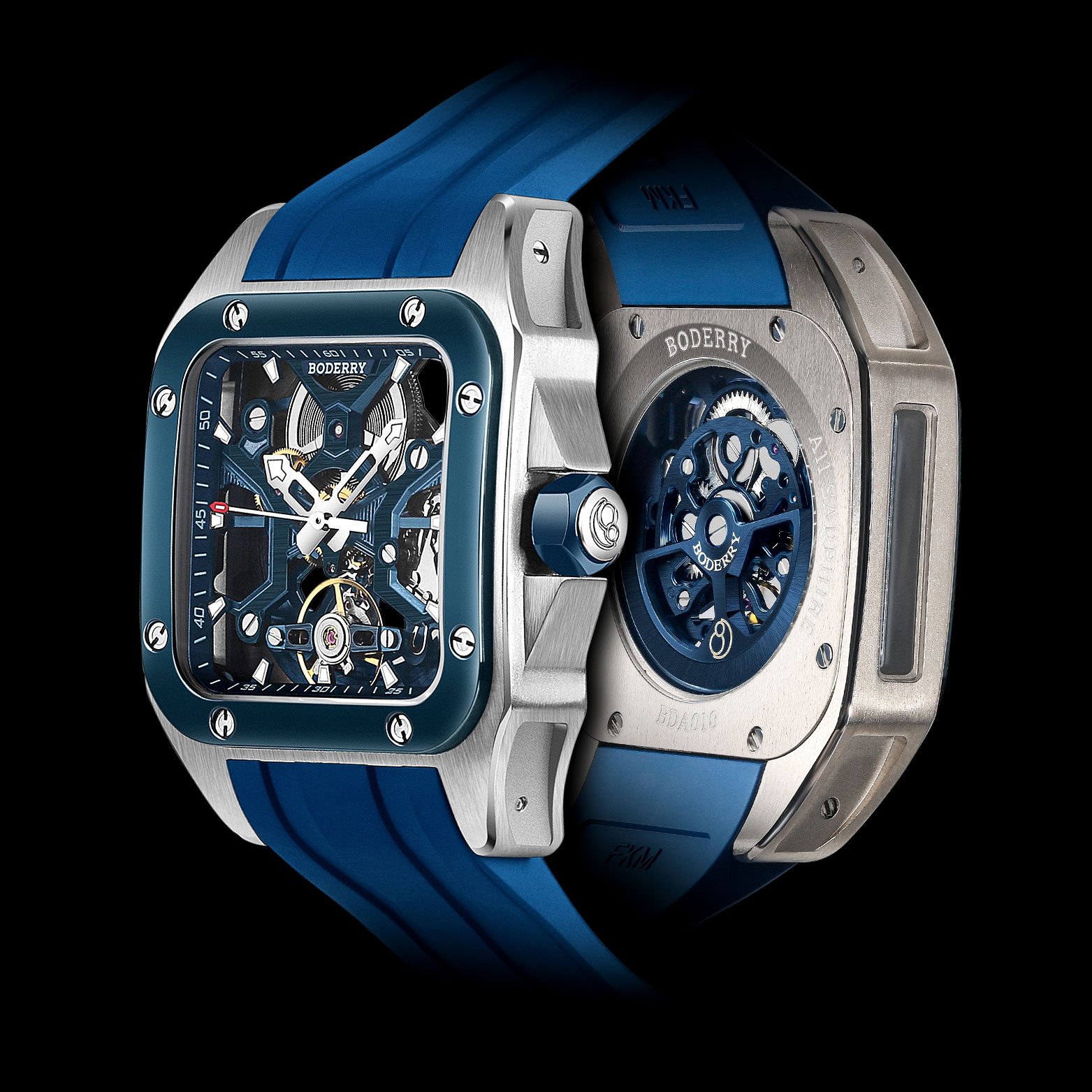 BODERRY Skeleton นาฬิกาผู้ชายไ - Body Jewelry Titanium บทวิจารณ์และราคา