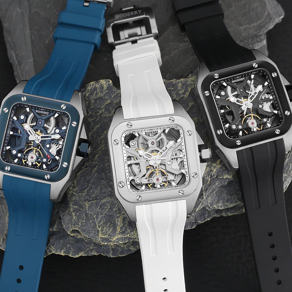 BODERRY Skeleton นาฬิกาผู้ชายไ - Body Jewelry Titanium บทวิจารณ์และราคา