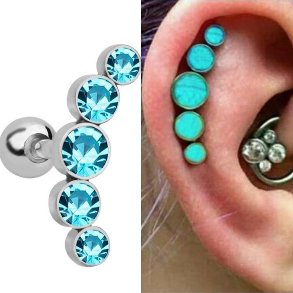 ต่างหูแฟชั่นคริสตัลอัญมณีโอปอล - Body Jewelry Cartilage Earrings บทวิจารณ์และราคา