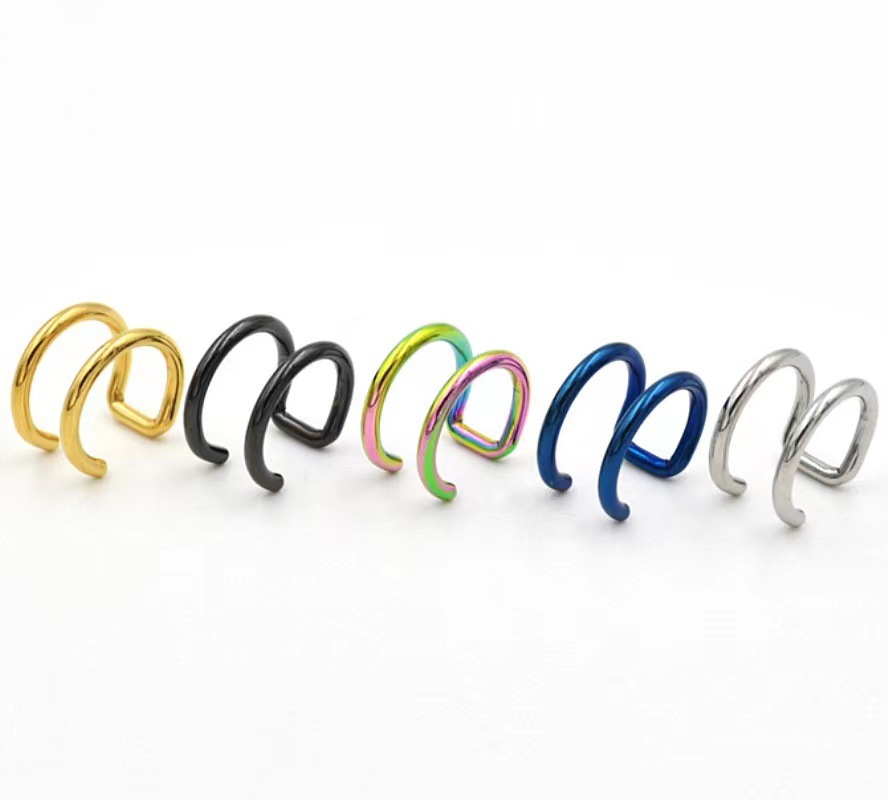 ต่างหูหนีบแบบคลิป 2 ชิ้น ทำจาก - Body Jewelry Labret บทวิจารณ์และราคา