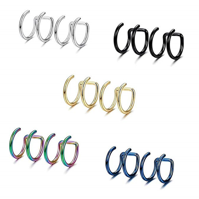 ต่างหูหนีบแบบคลิป 2 ชิ้น ทำจาก - Body Jewelry Labret บทวิจารณ์และราคา