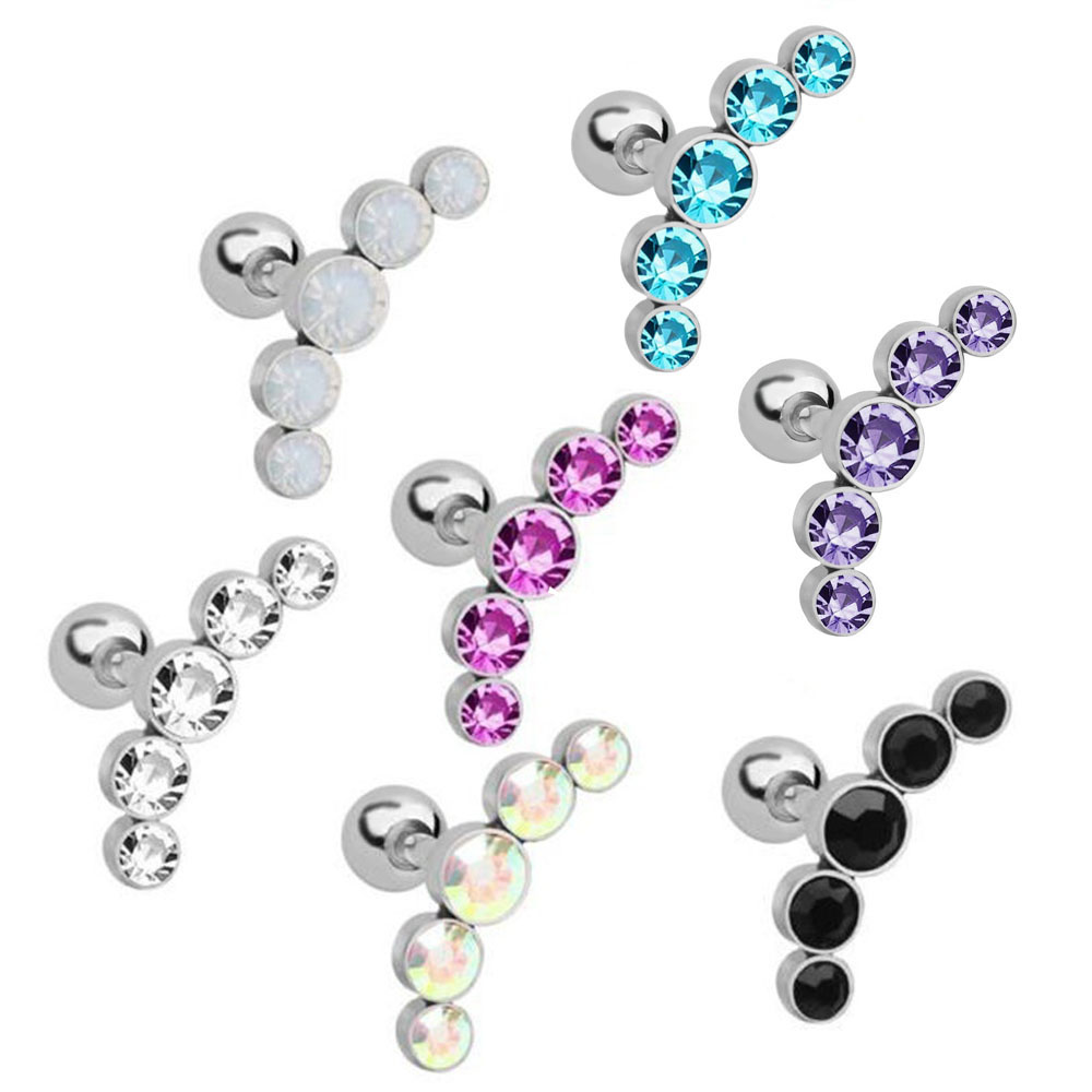 ต่างหูแฟชั่นคริสตัลอัญมณีโอปอล - Body Jewelry Cartilage Earrings บทวิจารณ์และราคา