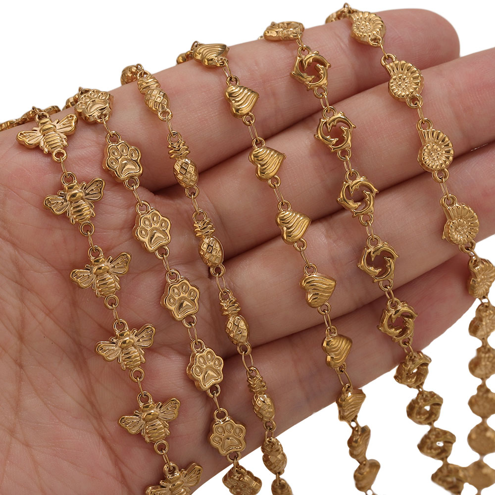 โซ่สแตนเลสเคลือบทอง PVD 1M ลาย - Body Chain Jewelry บทวิจารณ์และราคา