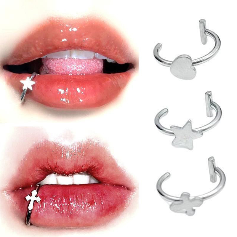 แหวนจมูกปลอมสแตนเลส 1 ชิ้น แบบ - Body Jewelry Labret บทวิจารณ์และราคา
