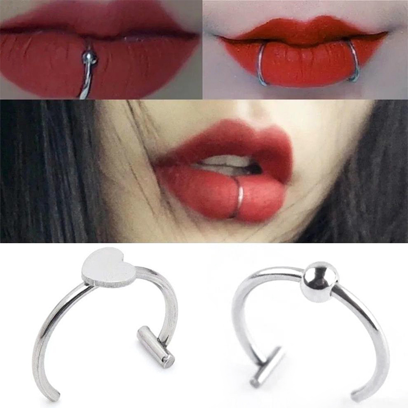 แหวนจมูกปลอมสแตนเลส 1 ชิ้น แบบ - Body Jewelry Labret บทวิจารณ์และราคา