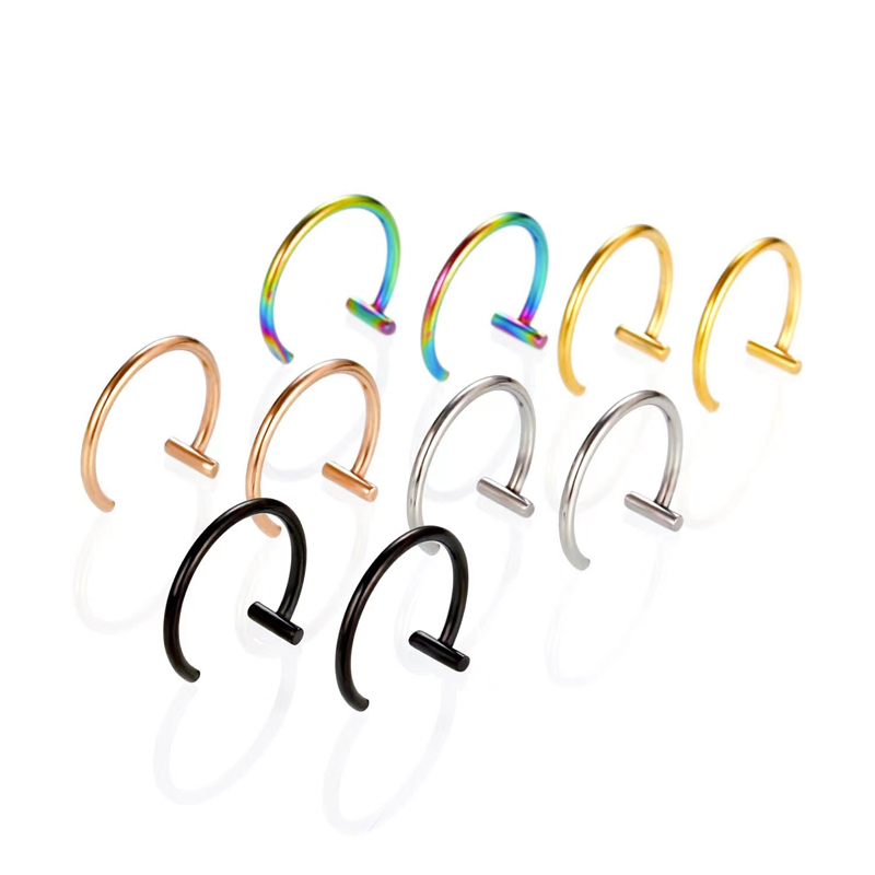 ต่างหูแบบครึ่งวงกลม 18G ทำจากเ - Body Jewelry Cartilage Earrings บทวิจารณ์และราคา