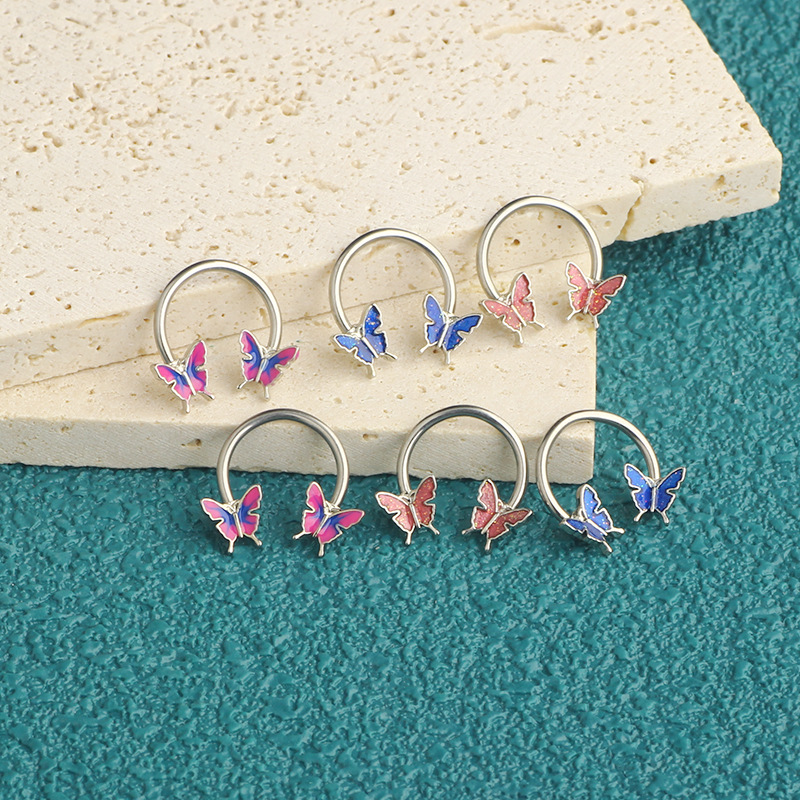 แหวนเจาะจมูก 16G แบบวงแหวน ทำจ - Body Jewelry Cartilage Earrings บทวิจารณ์และราคา
