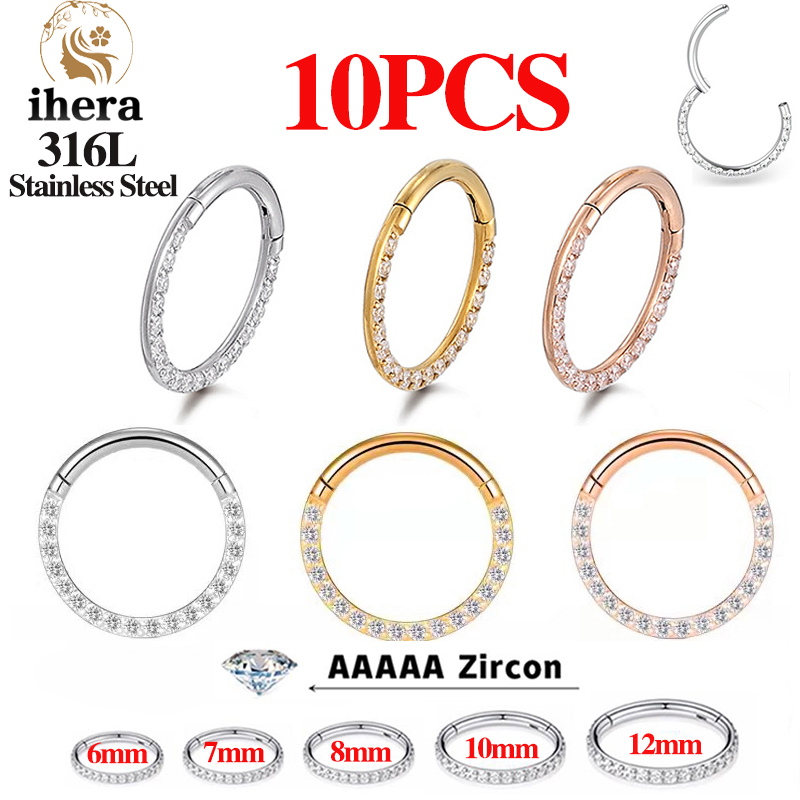 1/10 ชิ้น ต่างหูสแตนเลสแบบคลิก - Body Jewelry Cartilage Earrings บทวิจารณ์และราคา