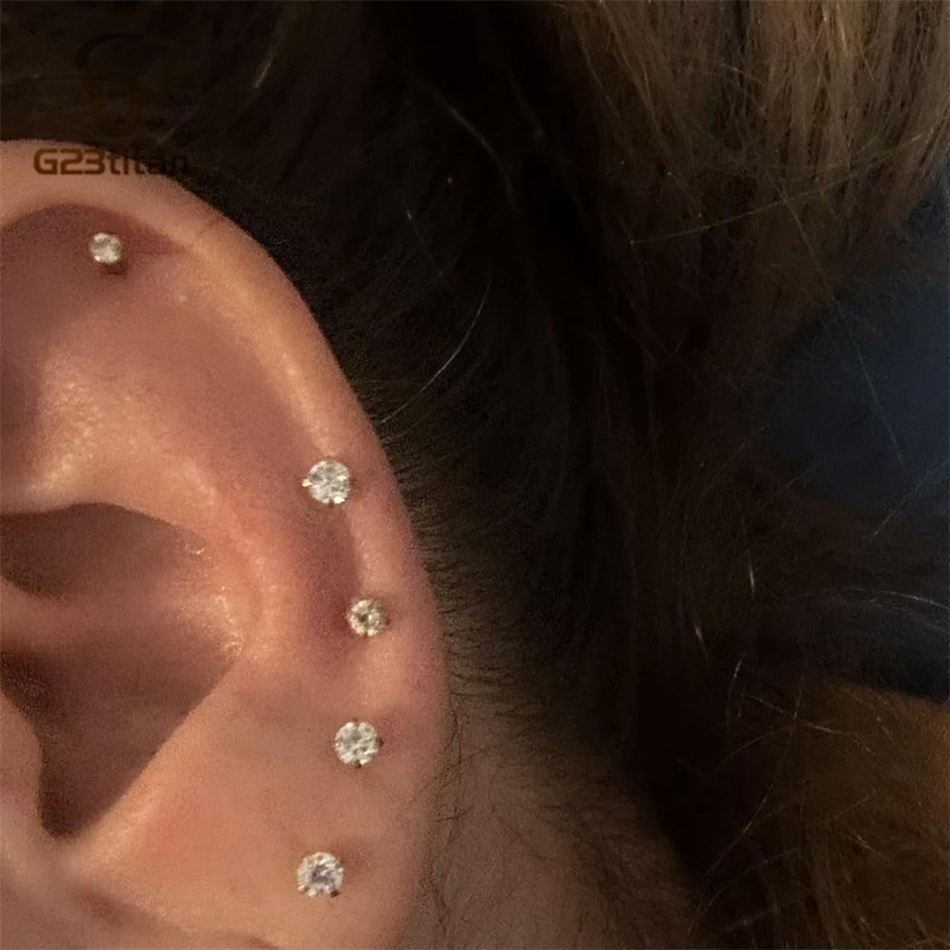 ต่างหูไทเทเนียม G23 แบบเสียบ 2 - Body Jewelry Labret บทวิจารณ์และราคา