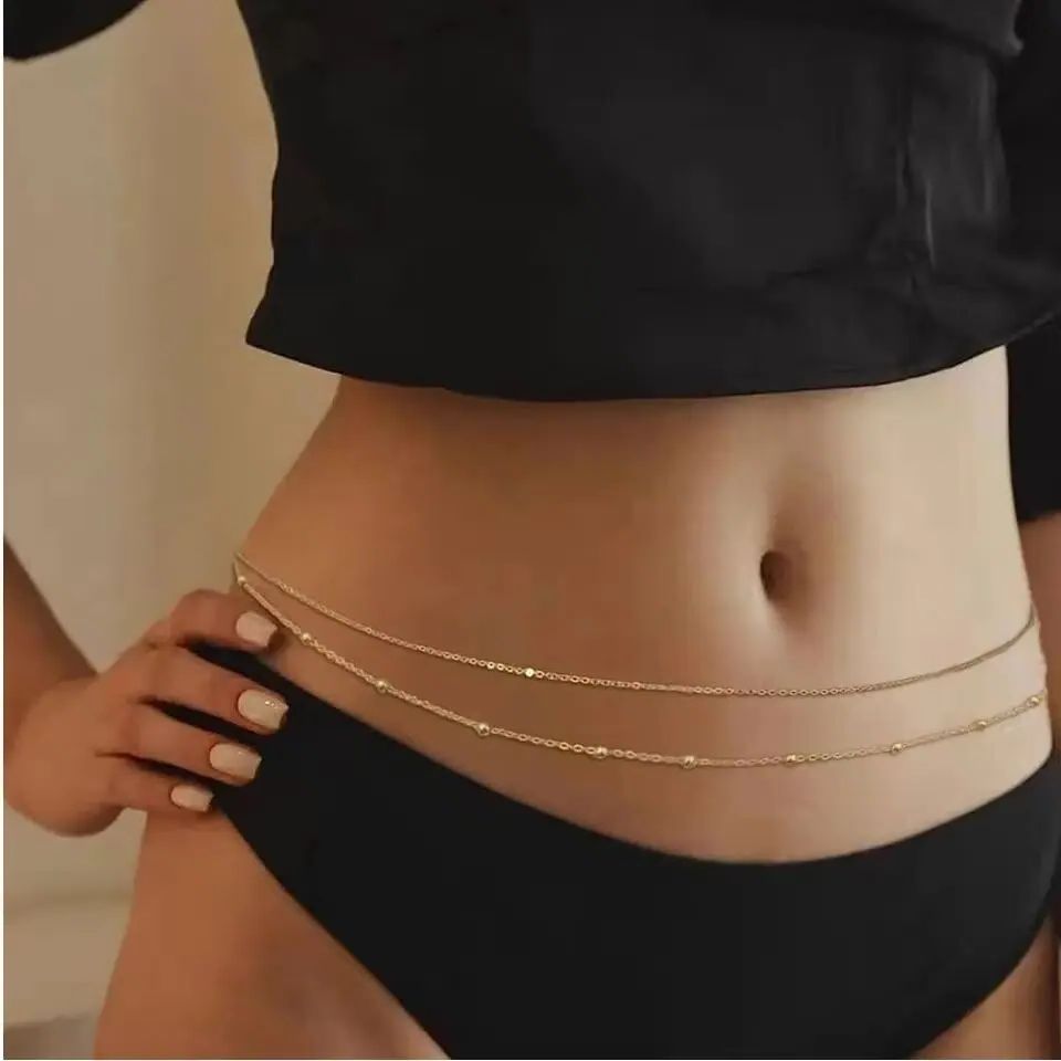 HipHop คู่ชั้น Belly Chains สํ - Body Jewelry For Sale บทวิจารณ์และราคา