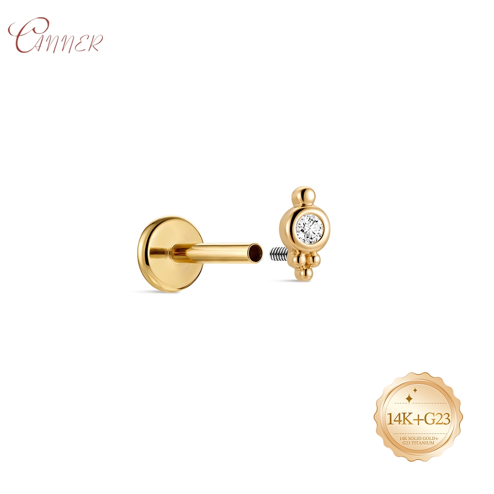 ต่างหูทองคำแท้ 14K แบบเกลียวใน - Body Jewelry Cartilage Earrings บทวิจารณ์และราคา