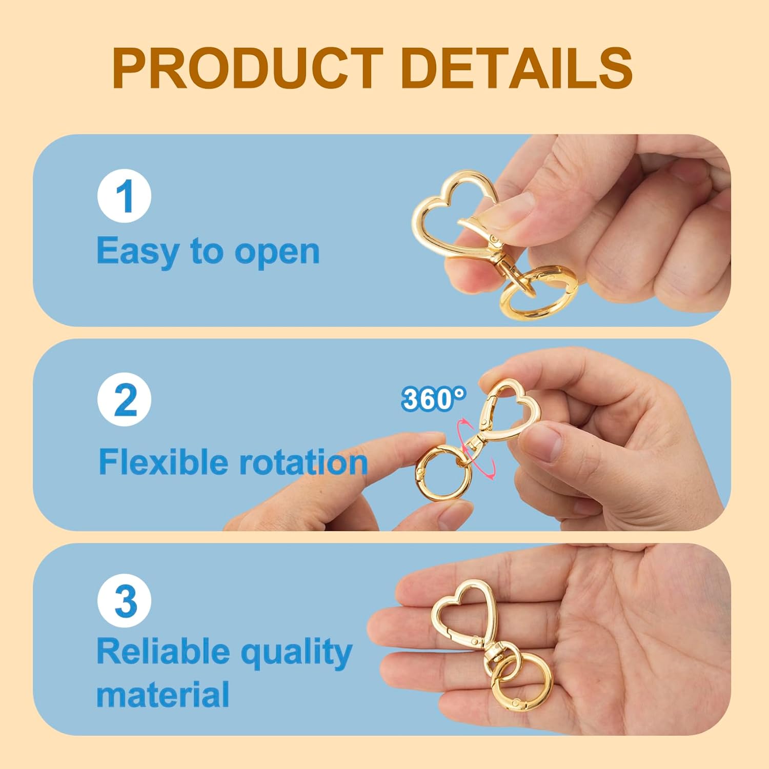 คลิปหนีบพวงกุญแจแบบหมุนเปิดได้ - Daith Heart Ring บทวิจารณ์และราคา