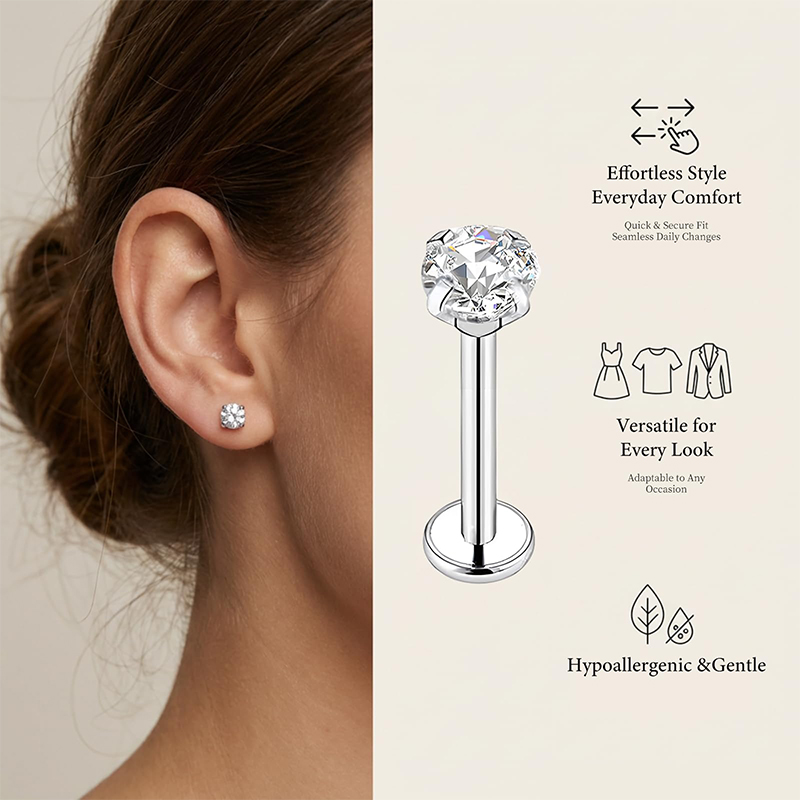 แหวนเจาะจมูก/หู/ริมฝีปาก/กระดู - Body Jewelry Labret บทวิจารณ์และราคา